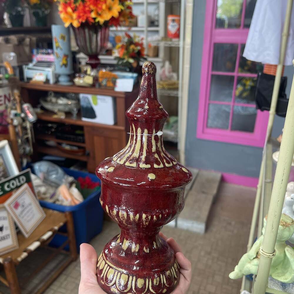 Burmese Red Lacquer Handcrafted Offering Vessel, Hsun-Ok